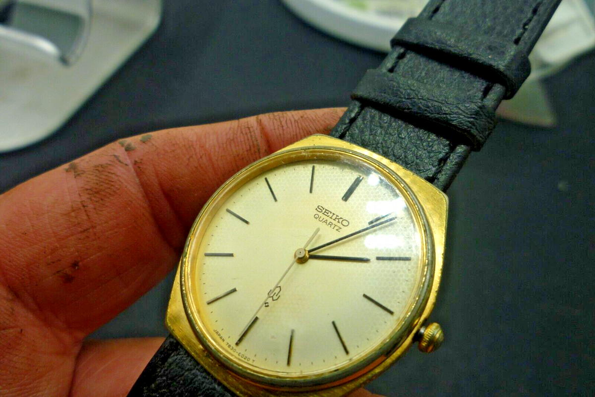 Mens 34mm SEIKO 7830-8010 Vintage 1977 early Dress Watch Quartz | eBay