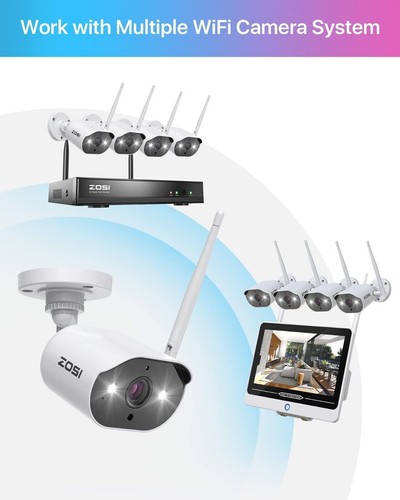 Complemento ZOSI 3 MP Cámara de Seguridad Inalámbrica Exterior/Impermeable Wi-Fi 24/7 Recocrd - Imagen 7 de 16