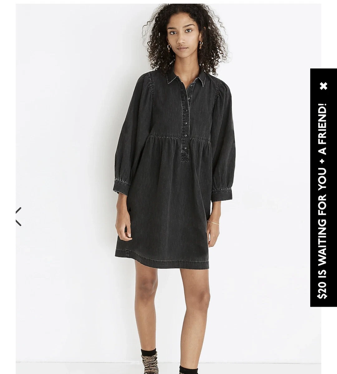 Madewell black denim dress 2025