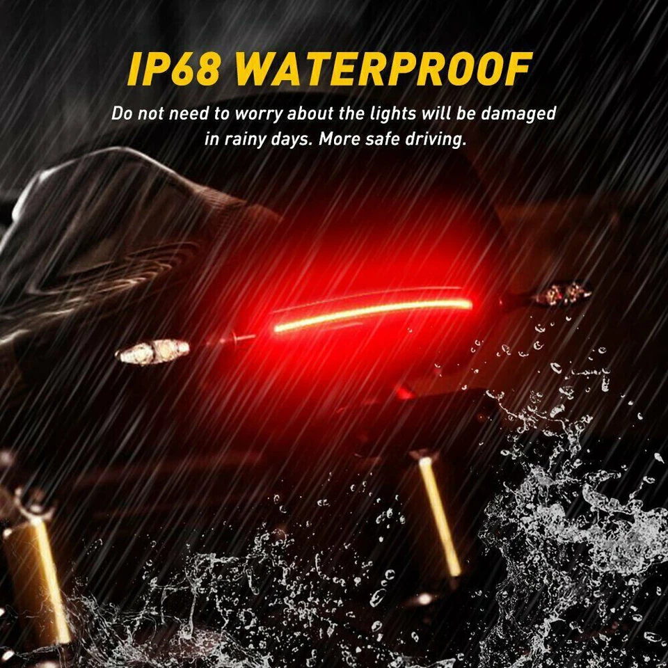 Tira de luz LED estroboscópica para Harley Sportster 883 Bobber señal de giro de freno Foto 3 de 4