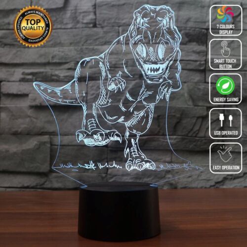 7 Colour Night Light Touch Table Lamp Gift, Dinosaur T Rex Night Light Table Lamp