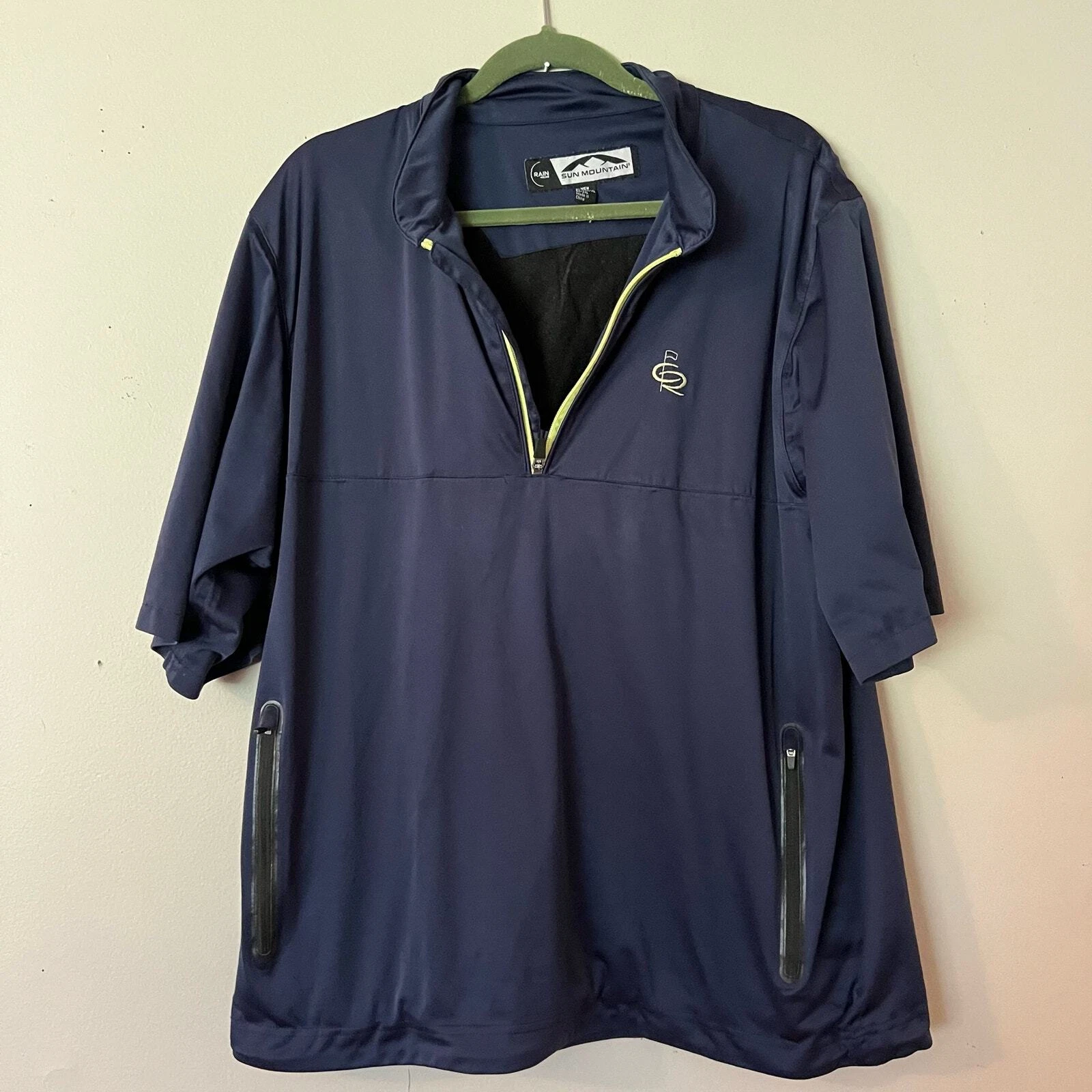 Sun Mountain Rain Wear Men’s Short Sleeve Rain Jacket Size XL Golf Logo Casual