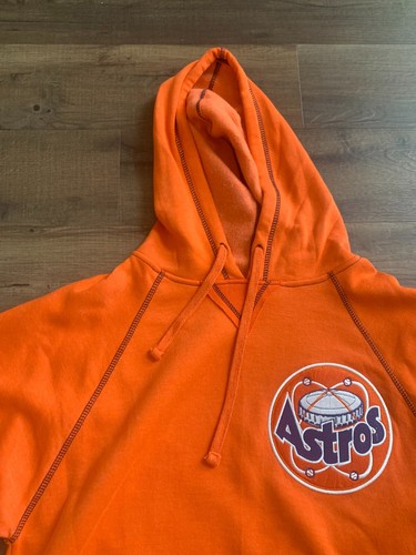 NWT Men's Large Houston Astros Stitches Hoodie Orange Sweatshirt MLB Retro Logo - Picture 4 of 4
