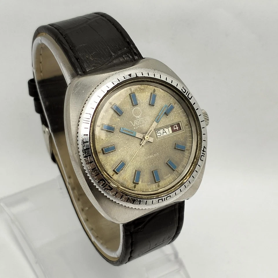 Venus Incabloc Cal.2789 Automatic Day/Date Diver Vintage Men’s Watch - Image 4 of 4