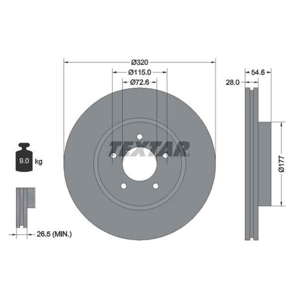 Textar 2X Bremsscheibe 92235403-image
