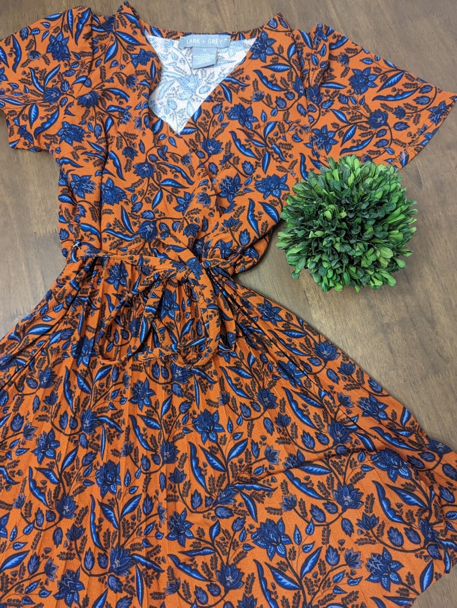 lark + grey dress Lark + Gray Midi Dress Floral Boho Side Slits Size Medium – LA Style Inspo main image 1