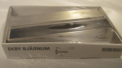 Ikea Ekby Bjarnum Shelf End Brackets Stainless Steel 7 1/2 19 cm New 1 Shelf Set