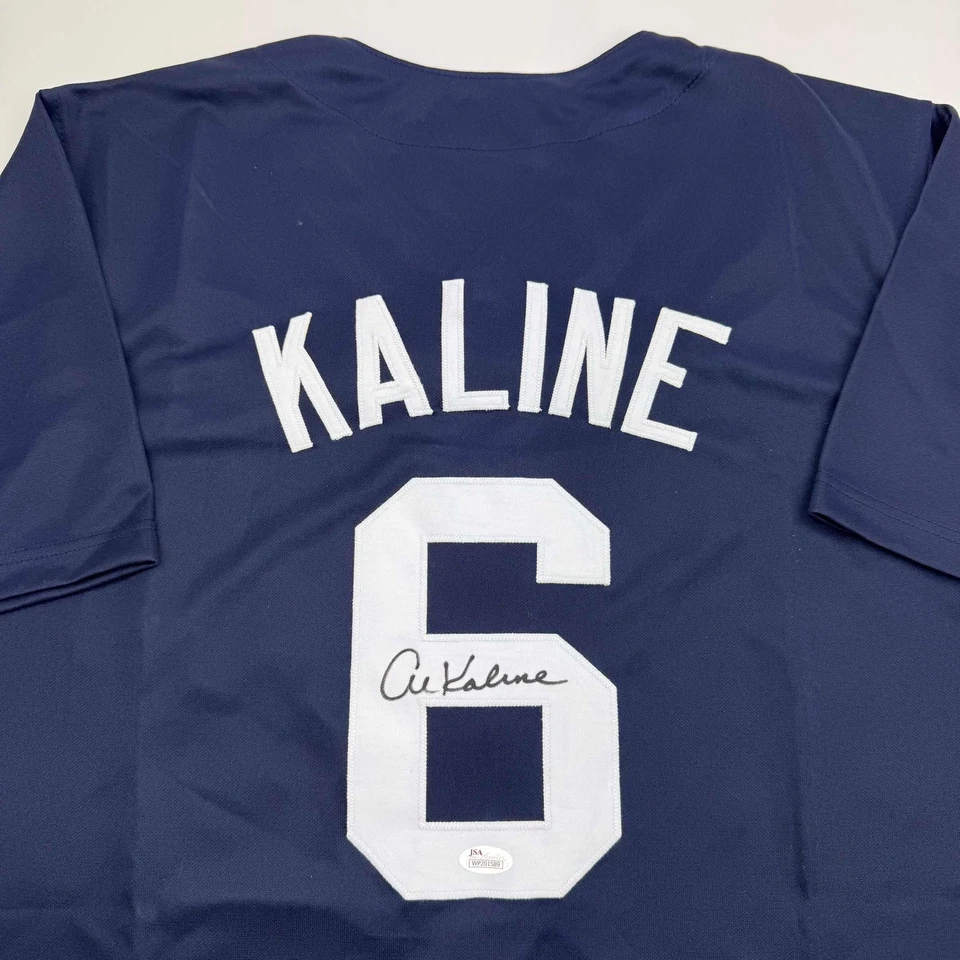 Autographed/Signed Al Kaline Detroit Blue Baseball Jersey JSA COA - Image 2 of 3