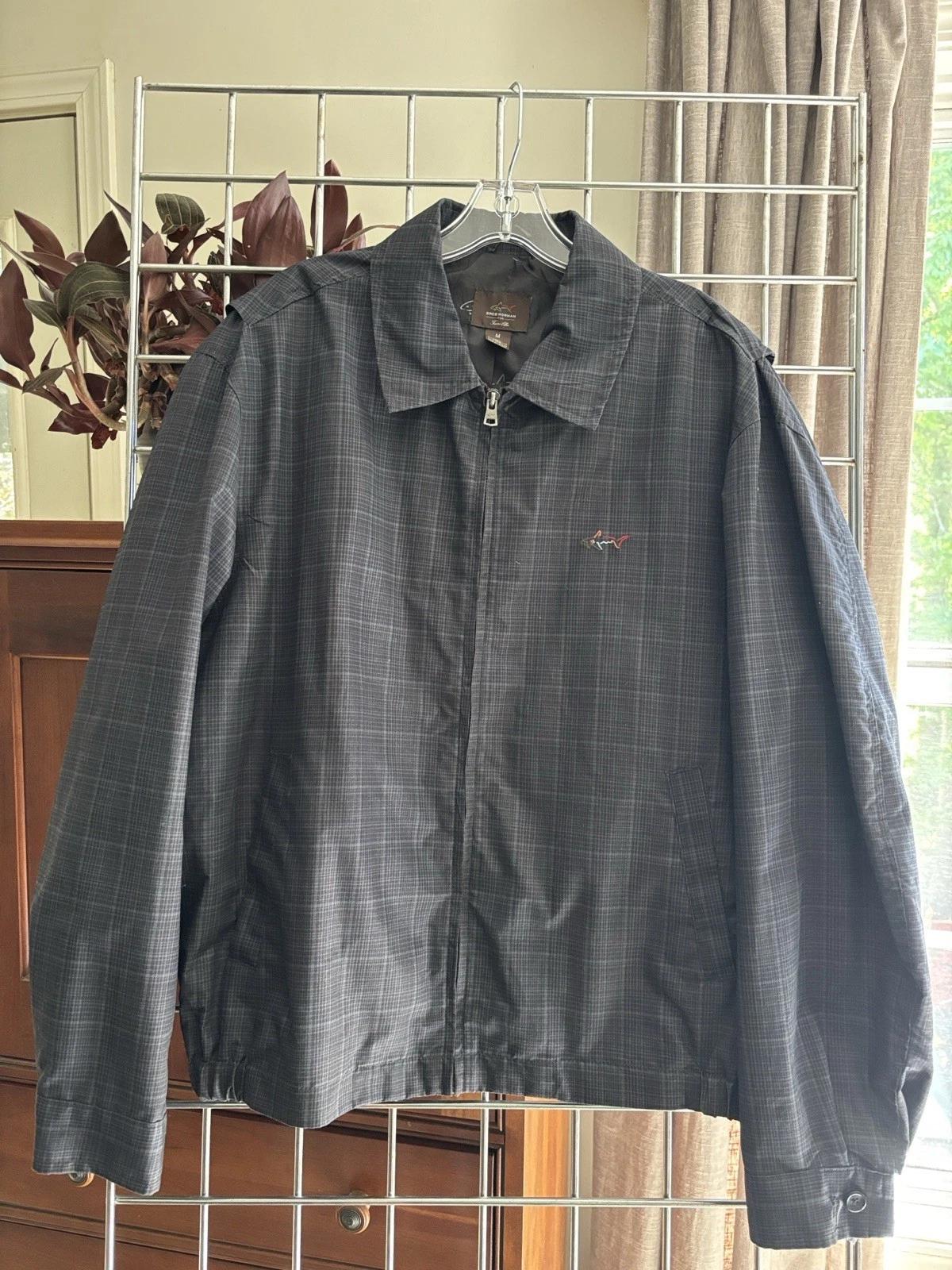 Greg Norman Muted Plaid Windbreaker Jacket - Men’s Size M
