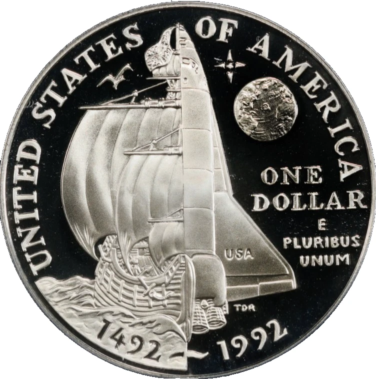 1992 P $1 Columbus Commemorative Silver Dollar PCGS PR70DCAM PF 70 ULTRA CAMEO - Image 4 of 4