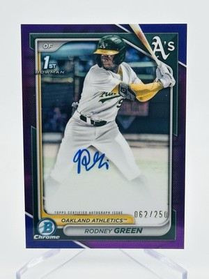 2024 Bowman Draft Chrome Rodney Green 1st Purple Refractor Auto /250 #CPA-RG