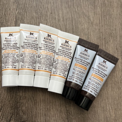 6pcs KIEHL’S Powerful Strength Line Reducing Set: 2 Concentrate+ 4 VC Eye Serum