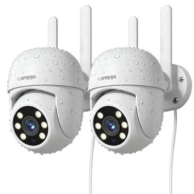2Pack Outdoor WiFi Home Security Cameras|2.4/5GHz WiFi, Auto Tracking