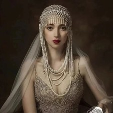 (ON SALE) Elegance Bridal Pearl Tassel Hat Ha...