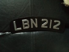 Vintage 1960s Style British Bike number Plate Black & Silver