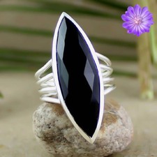 Black Onyx Gemstone 925 Sterling Silver Ring Handmade Jewelry Ring For Gift