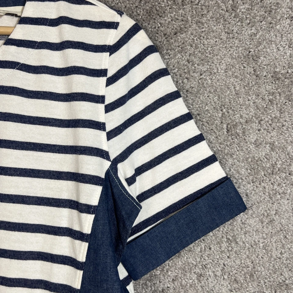 AG Adriano Goldschmied женщин маленький синий белый верхний декольте короткий рукав - Изображение 4 из 4