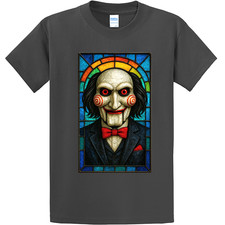NEW Art Society STAINED GLASS JIGSAW CHARCOAL Tee Shirt SM-4XLARGE MADE IN USA
