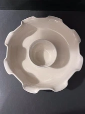 Yesteryears Pottery Marshall Texas Chip And Dip Tray USA Hand Turned