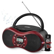 Portable CD Player Boombox with FM Radio, Bluetooth  Remote  Boombox for