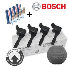 4x BOSCH ZÜNDKERZE + ZÜNDSPULE FÜR AUDI SE...