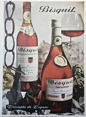 Bisquit Fine Champagne Triomphe du Cognac Treasure Vintage Print Ad 1960