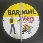 VINTAGE BARDAHL FIGHTS CRIME GANGS GASOLINE MOTOR OIL PORCELAIN SIGN — photo 4