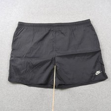 Vintage Nike Nylon Athletic Shorts Mens XL Black Embroidered Logo No Mesh Lined