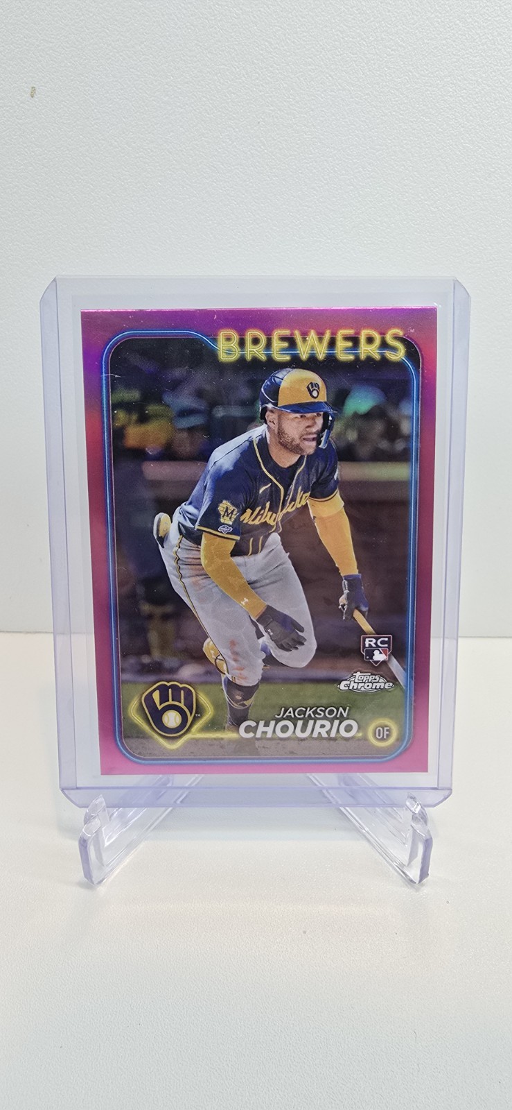 2024 Topps Chrome - Jackson Chourio #161 Pink Refractor (RC)