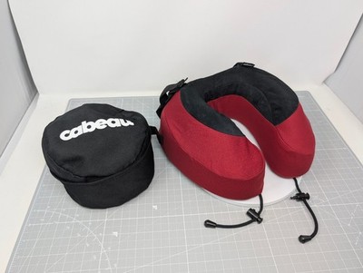 Cabeau Evolution S3 Red Travel Neck Pillow With Bag Cover Memory Foam