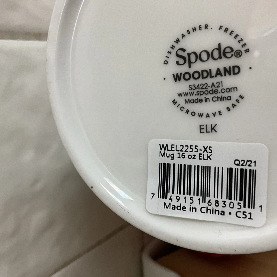 Spode Woodland ELK Coffee Cup Mug - 16 oz - S3422-A21 - New - Image 3 of 3