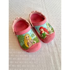 Zuecos Disney Princesa Rosa Crocs Ariel Rapunzel Cenicienta Niño Pequeño Talla 8/9