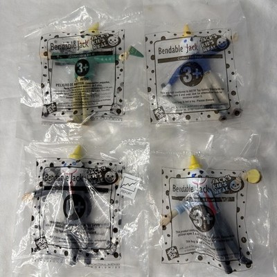 Lot Of 4 Vintage Jack in the Box Bendable Jack Figures Kid s Meal Toys Sealed