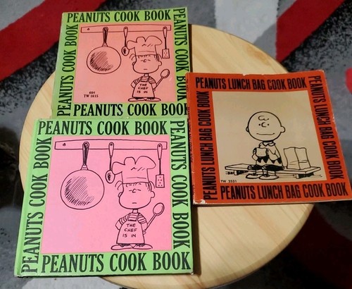 Peanuts Cook Book 1969 First Edition & 1970 ED Peanuts Lunch Bag Cook Book 1974
