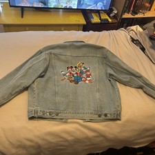 Rare Vintage Early 1990  s Disney Store Denim Embroidered Mickey Mouse and Friend