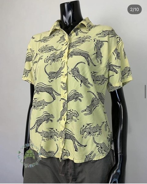 Women Obey Shirt Yellow Viscose S