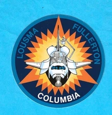 NASA SPACE SHUTTLE COLUMBIA 3-5/8" WIDE ADHESIVE STICKER DECAL - STS-3 - X20