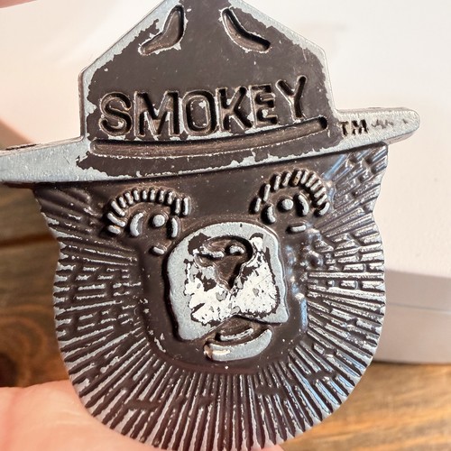 US Forest Service Smokey The Bear Metal Medal Emblem Medallion Pendant