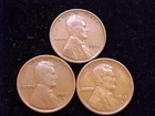 1913-P, 1913-D and 1913-S Fine Grade Lincoln Cents.  A (3) Three Coin Lot.