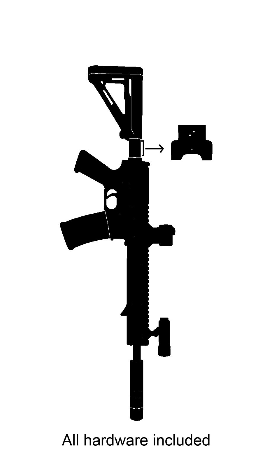 Gun Wall Mount for 223 5.56 Rifle - vertical mount