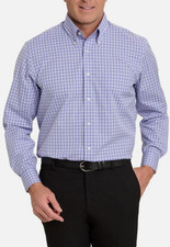 Kirkland Signature Men  s Traditional Fit Dress Shirt, Blue/Orange, 16 X 32/33