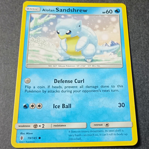 Alolan Sandshrew 19/145 Sun & Moon 2017 English Common Regular Basic HP 60