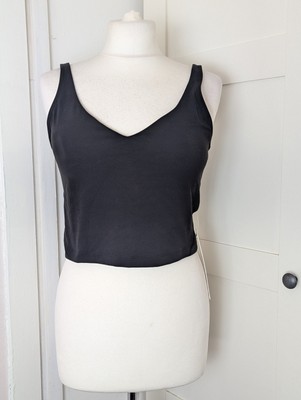 Lululemon Align Tanktop Yoga Logo schwarz Größe 12 (US) 16 (UK) integrierter BH