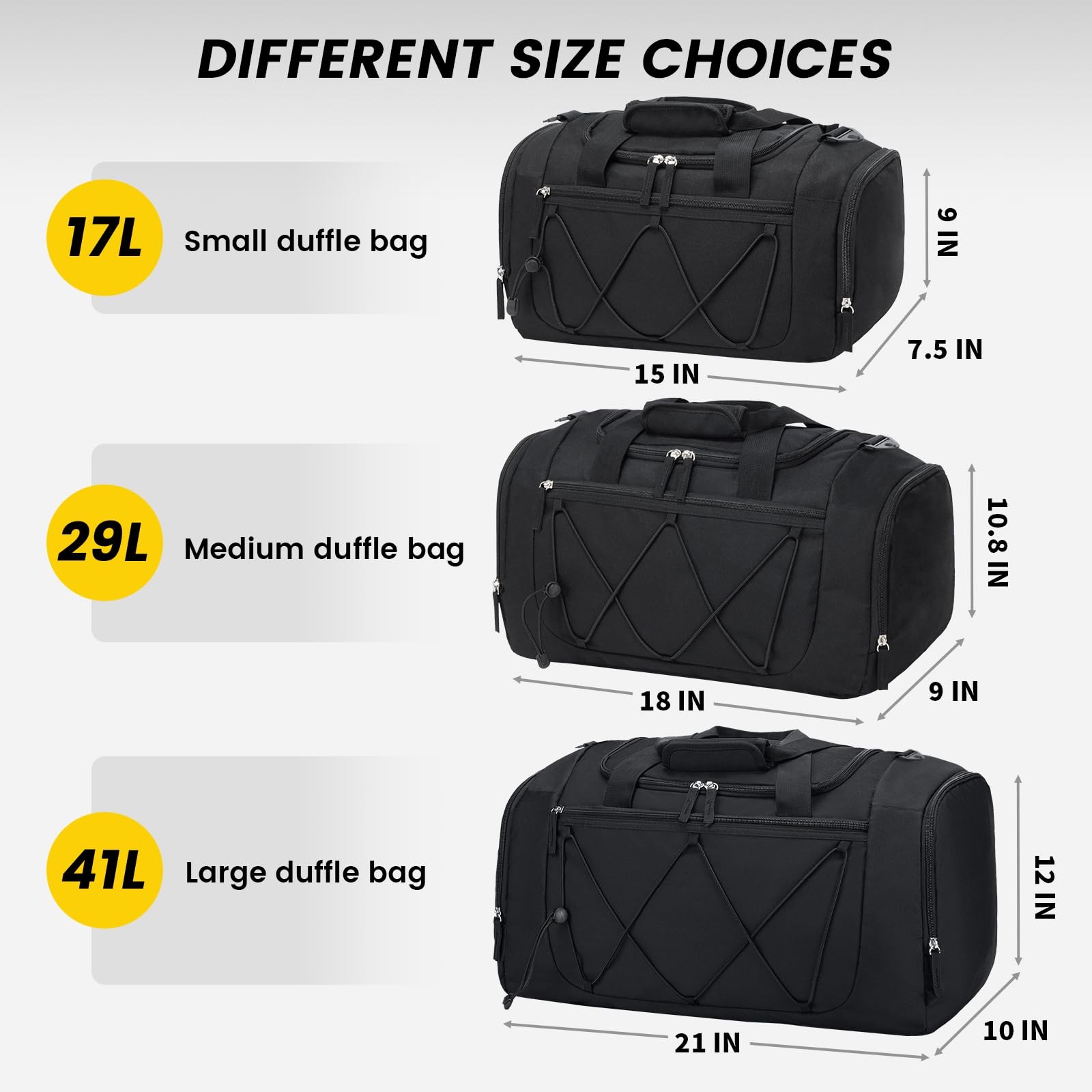 Vorspack 18 Inches Gym Bag for Men, Duffel with Shoe 18 Inches, Black ...