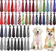 50 Pcs Large Dog Ties Bulk, Adjustable Pet Collar Grooming Ties for Medium Large