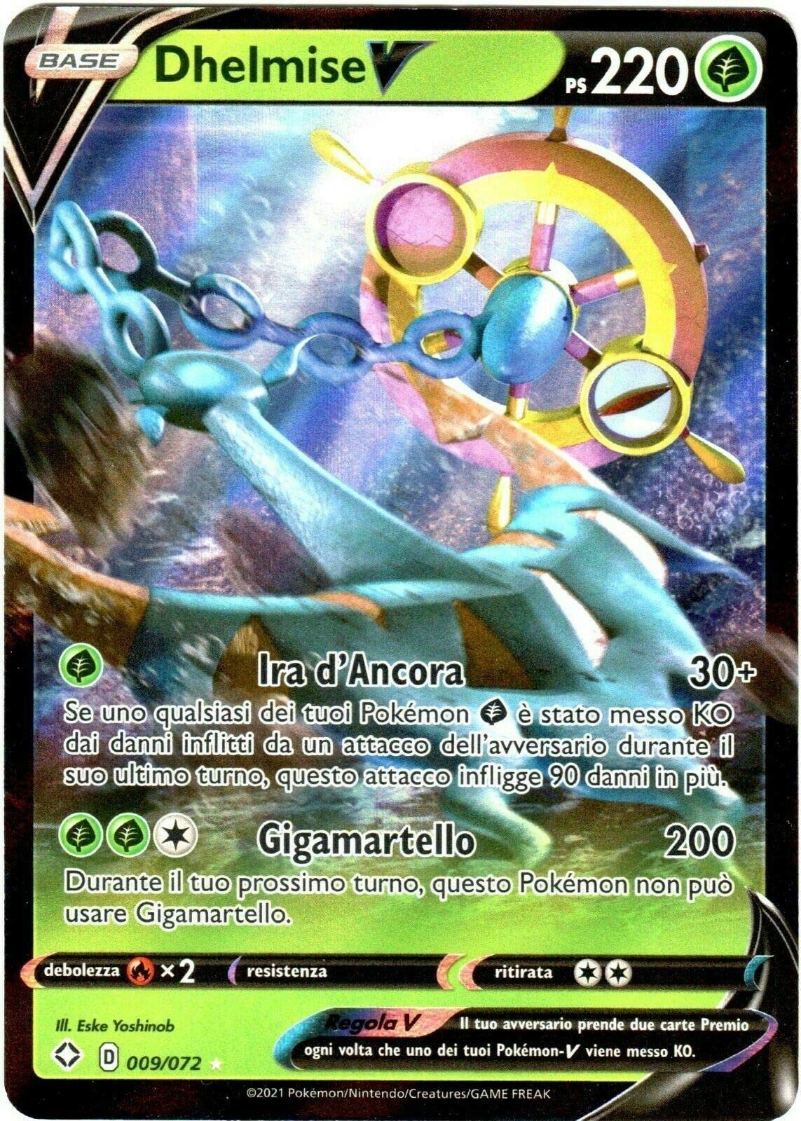 Dhelmise V - 009/072 - Sword & Shield - Pokemon - PACK FRESH MINT