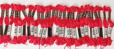 DMC Embroidery Floss Thread Red Shade Color #666 Colors Lot of 28 Skeins France