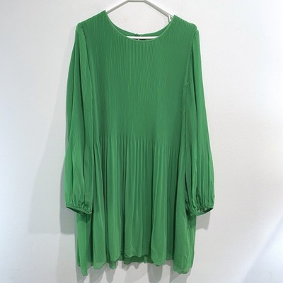 Aritzia Wilfred daydreamer Mini dress 2XL Pleated Balloon Sleeve Green Wedding