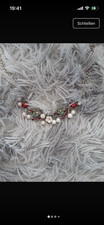 Gliederkette Halskette silberfarben mit Blume...