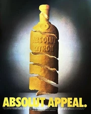 1996 ABSOLUT CITRON VODKA Vintage Print Ad Sweden Lemon Appeal
